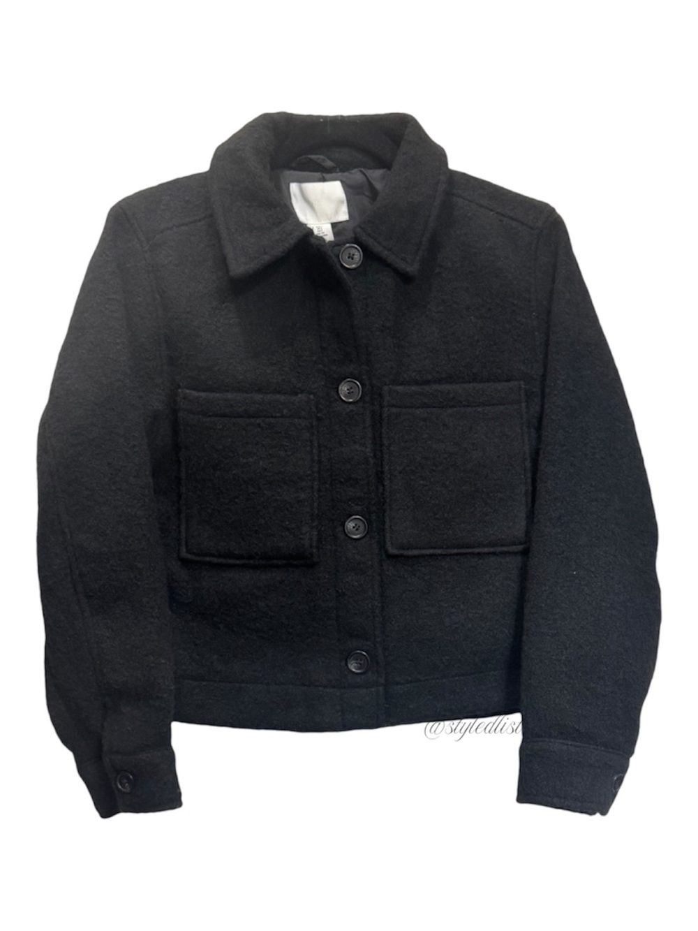 H&M Wool Shacket Jacket Black S NWT